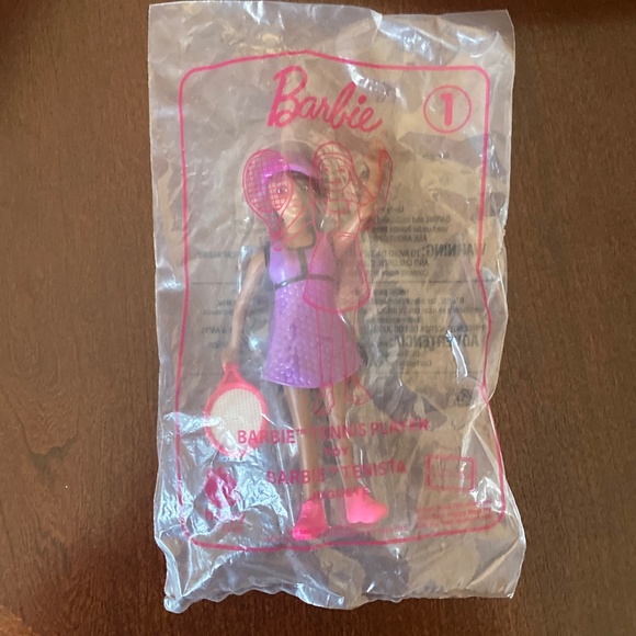 2 Barbie Dolls with Movable Arm and Tennis Racket, Happy Meal Toys, McDonalds - Picture 4 of 5